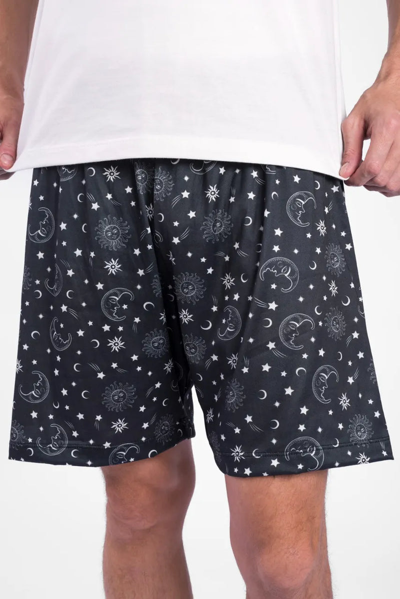 Pijama Constelação Masculino Curto Branco